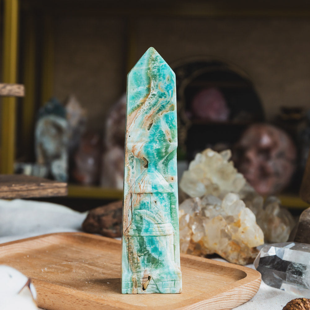 Reikistal 5" Blue Aragonite Tower