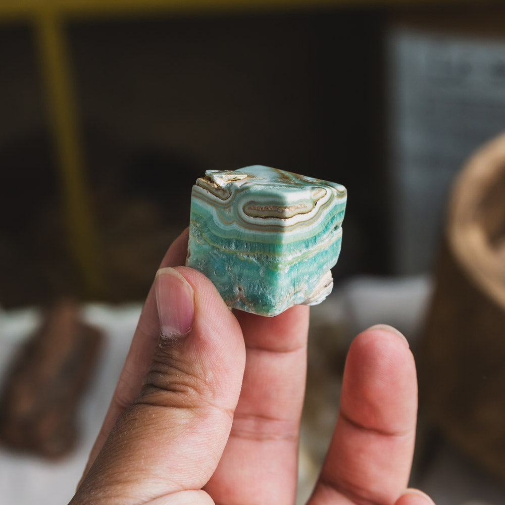 Reikistal Blue Aragonite Cube