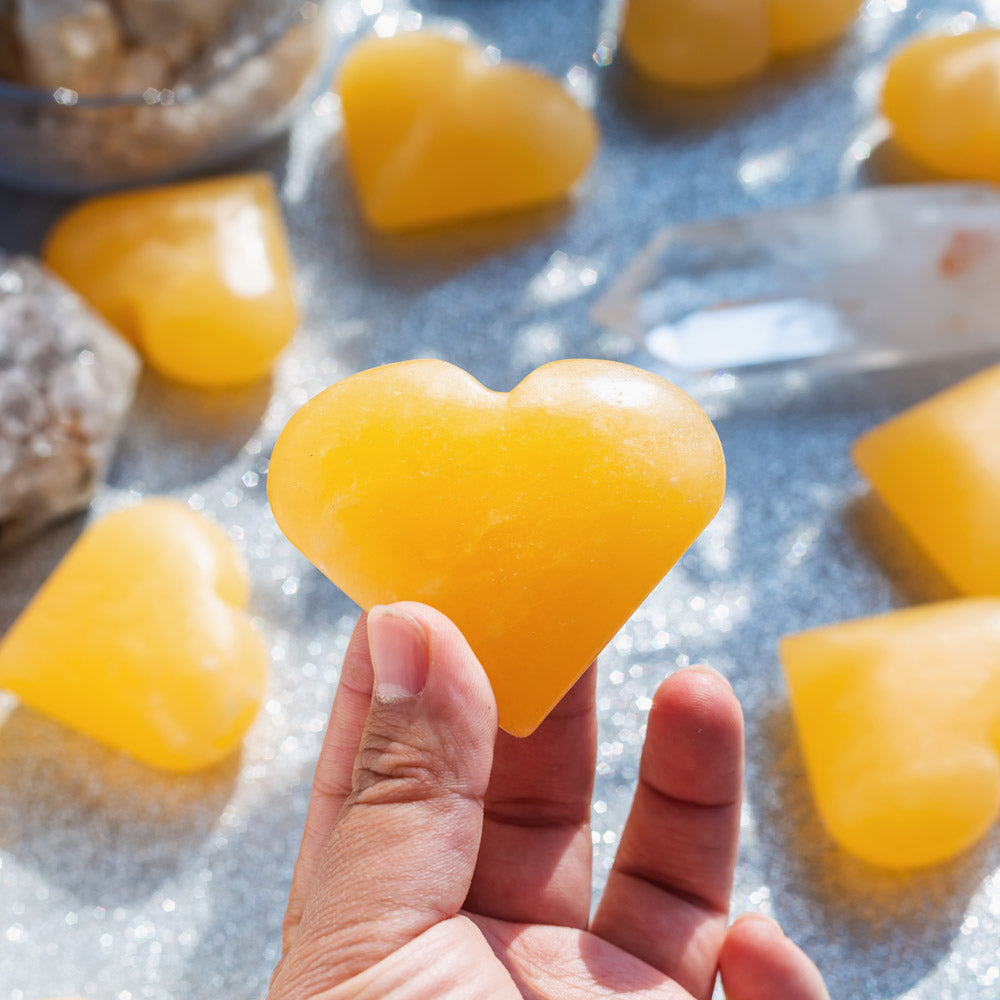 Reikistal Orange Calcite Heart