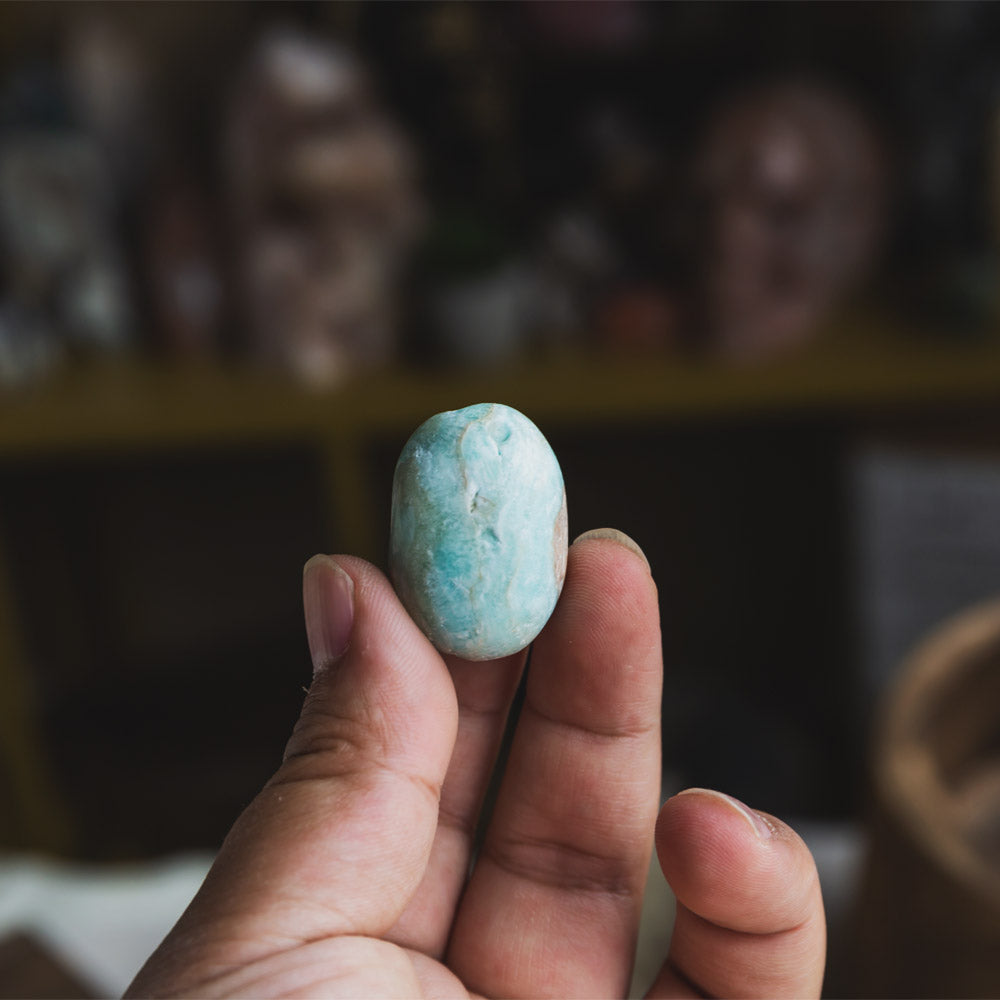 Reikistal Blue Aragonite Tumbled Stone