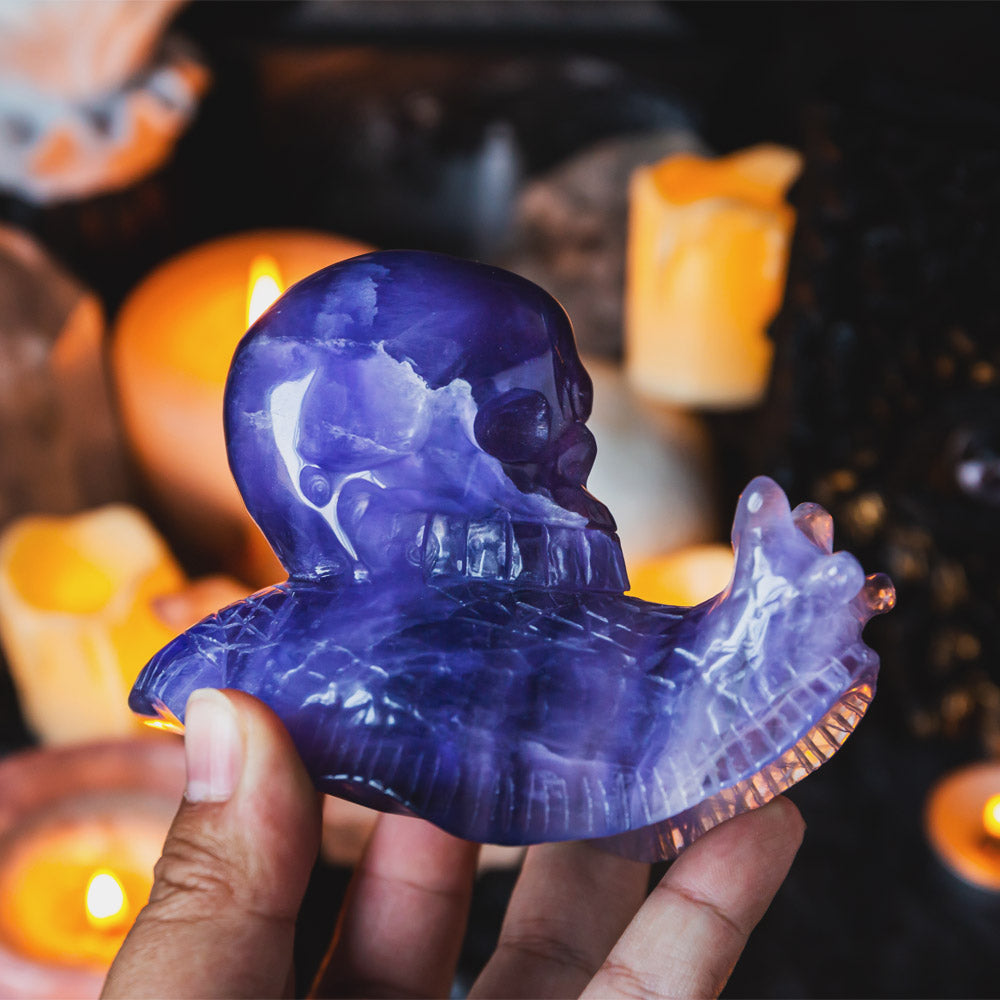 Reikistal Fluorite Skull With Snail