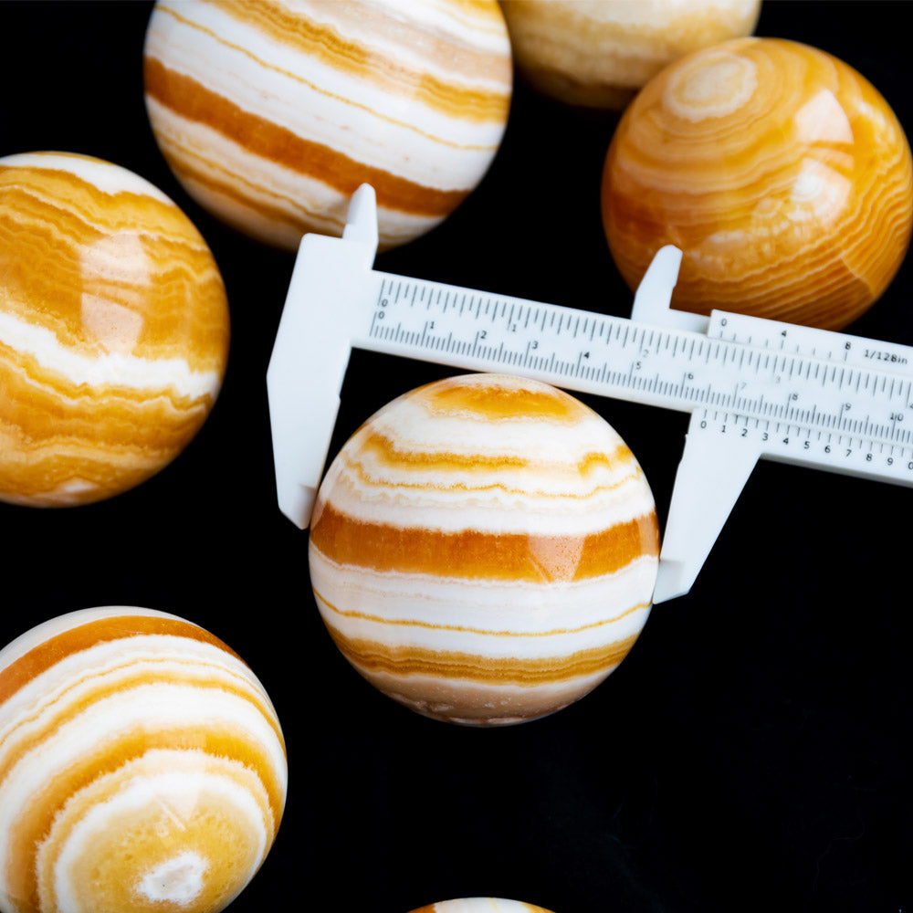 Reikistal Banding Orange Calcite Sphere