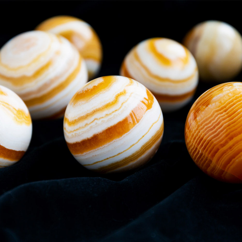 Reikistal Banding Orange Calcite Sphere