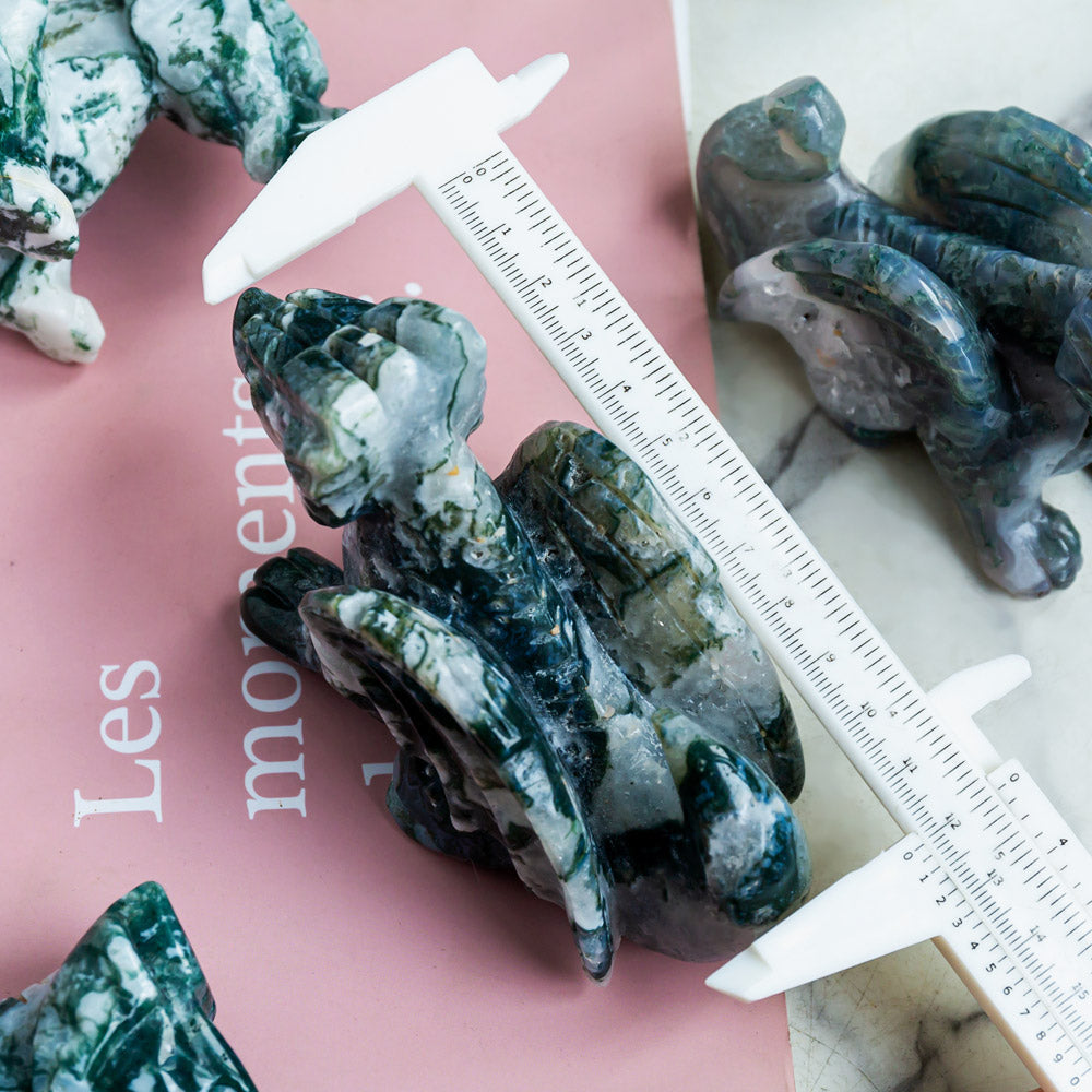 Reikistal Moss Agate Flying Dragon
