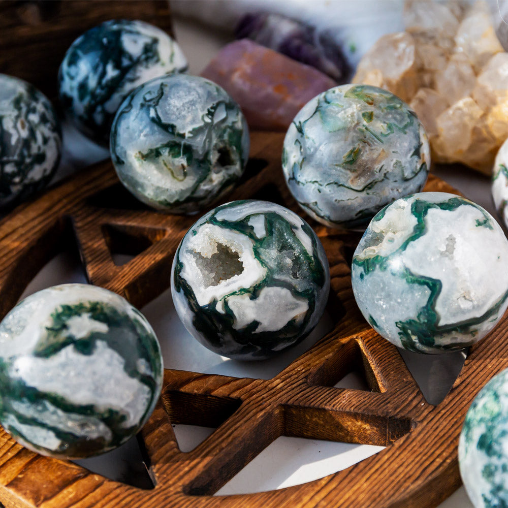 Reikistal Moss Agate Sphere