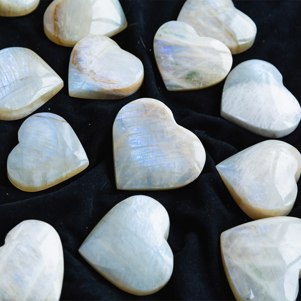 Reikistal White Moonstone Heart