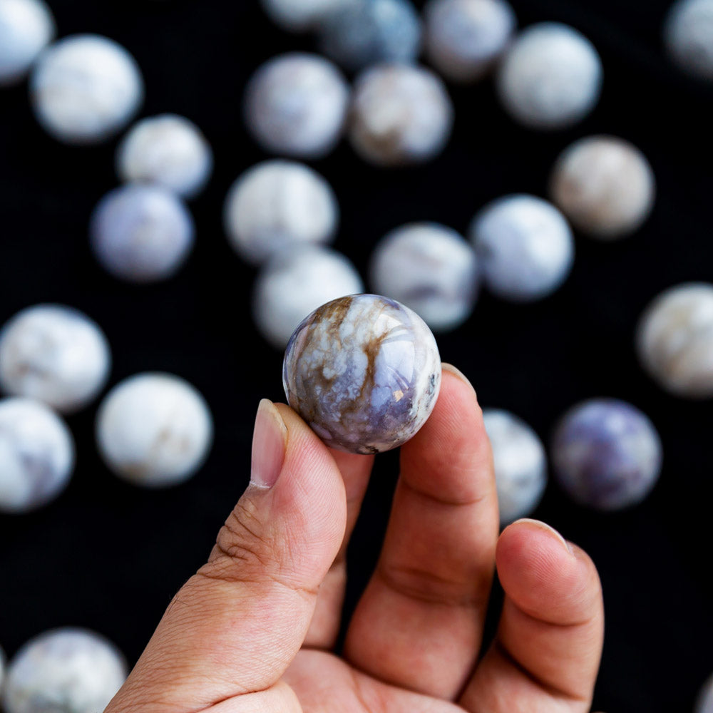 Reikistal White Crazy Lace Agate Ball