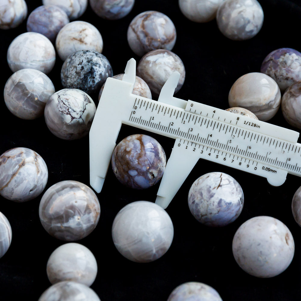 Reikistal White Crazy Lace Agate Ball