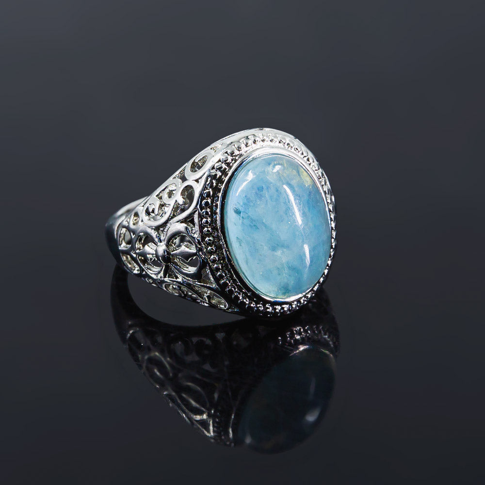 Reikistal Round Aquamarine Ring