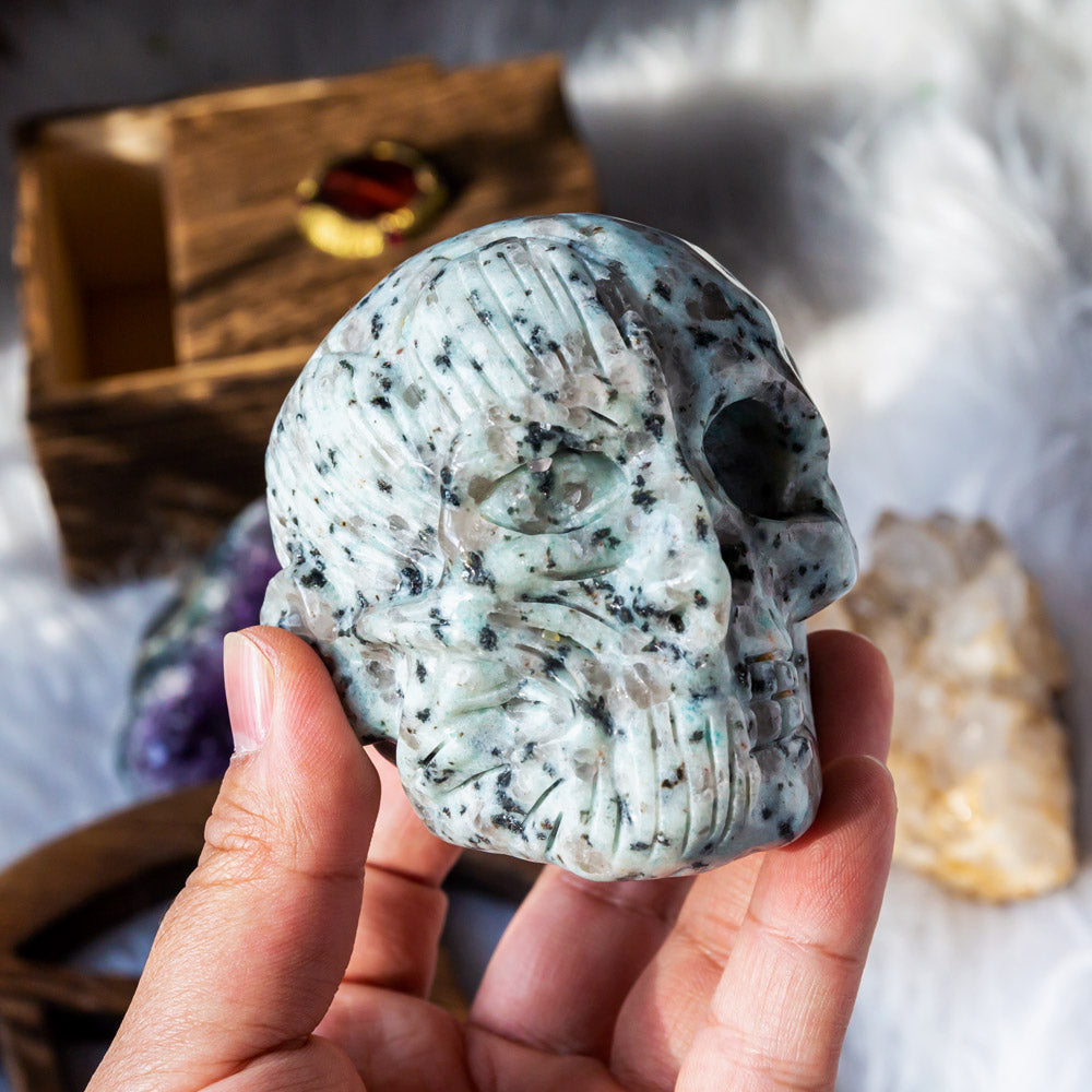 Reikistal Kiwi Jasper Human Skull
