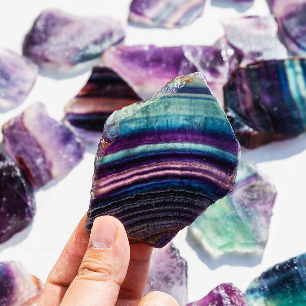 Reikistal Rainbow Fluorite Slice