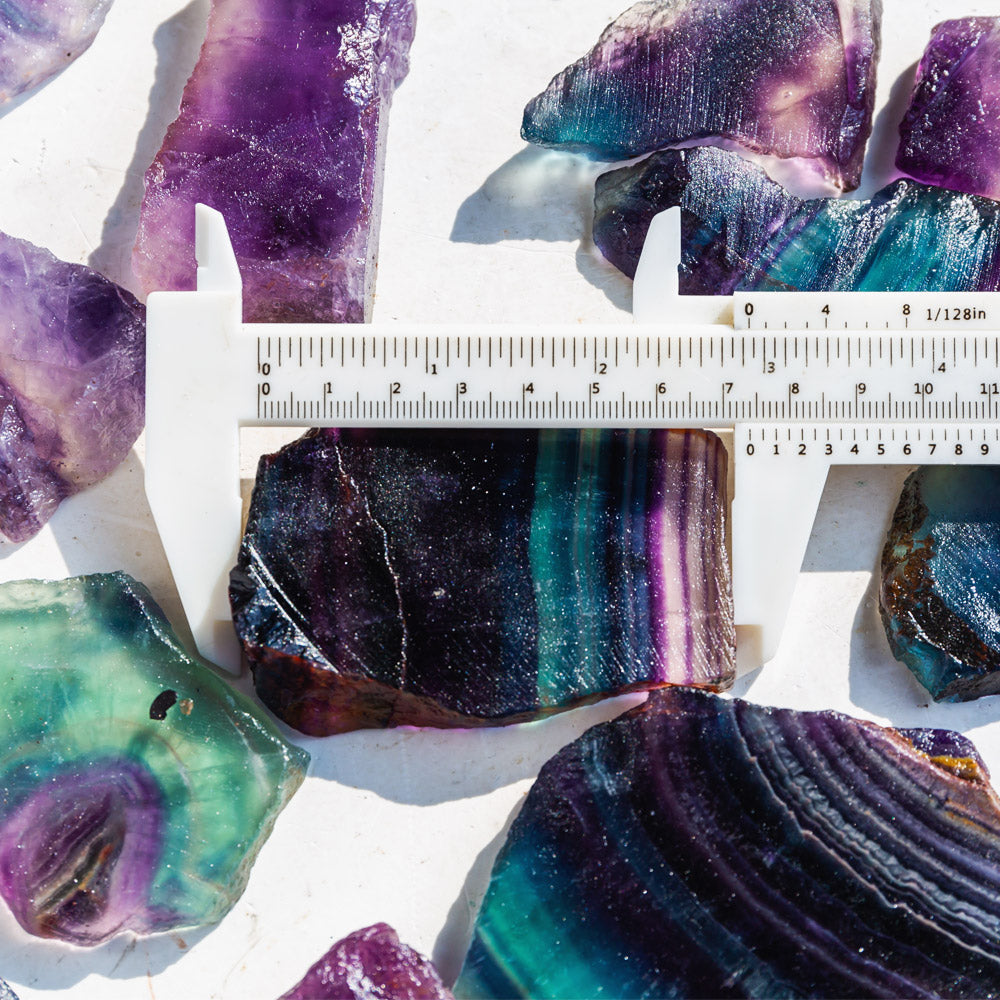 Reikistal Rainbow Fluorite Slice