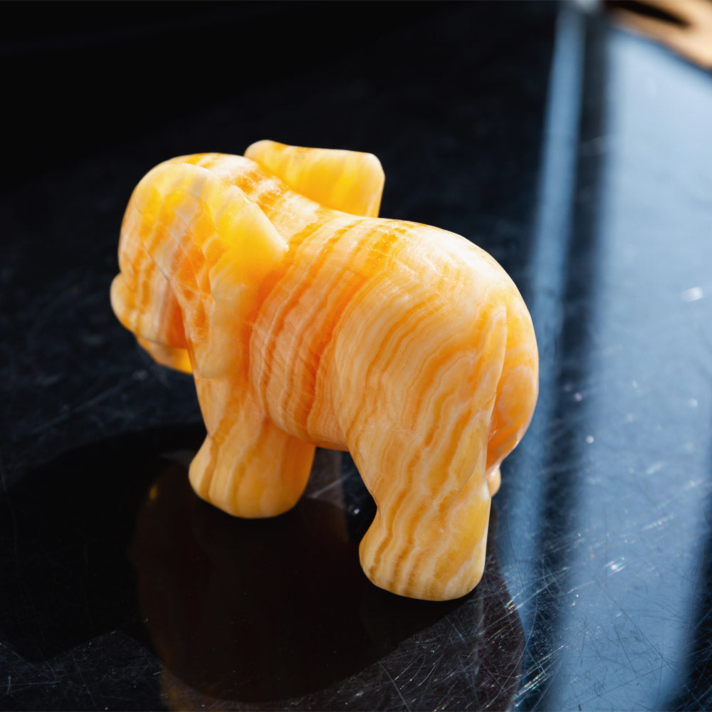 Reikistal Orange Calcite Elephant