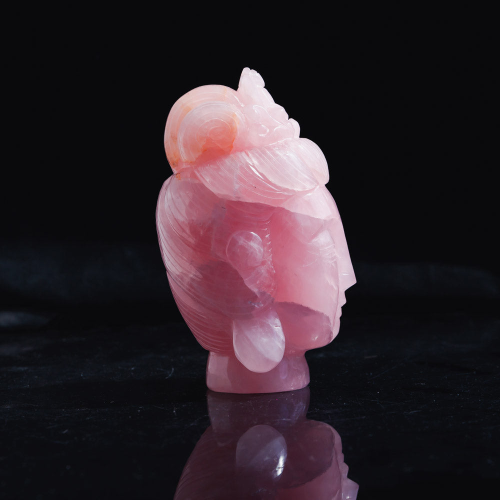 Reikistal Rose Quartz Buddha Head