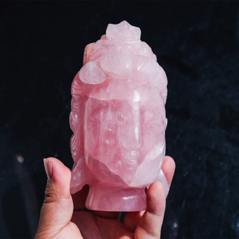 Reikistal Rose Quartz Buddha Head