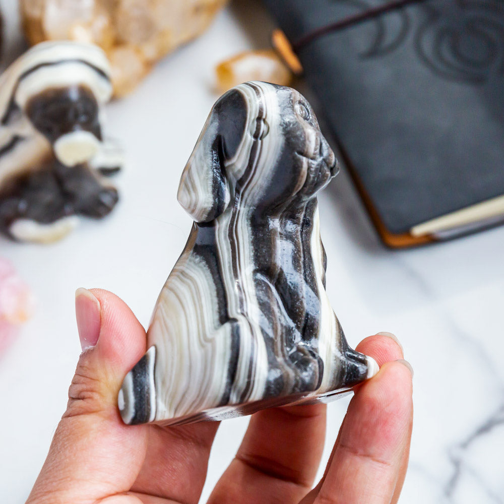 Reikistal Zebra Calcite Dog