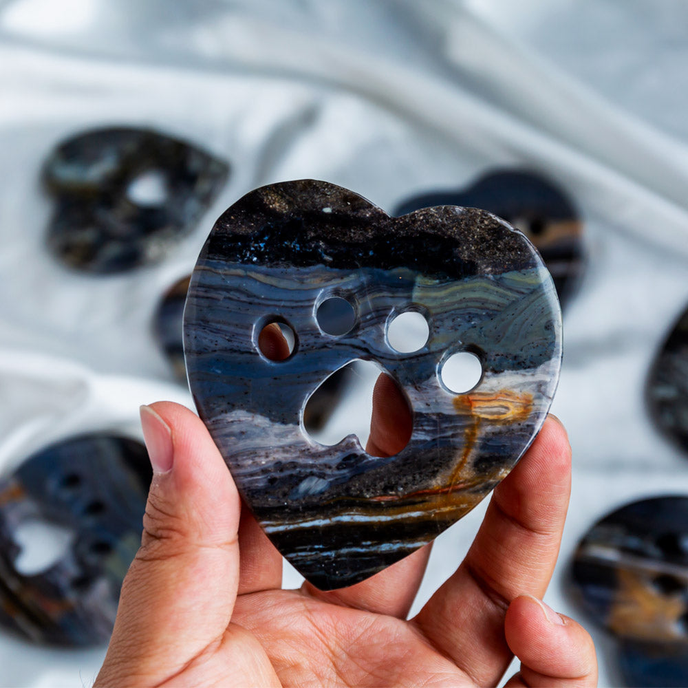 Reikistal Black Onyx Heart With Paw