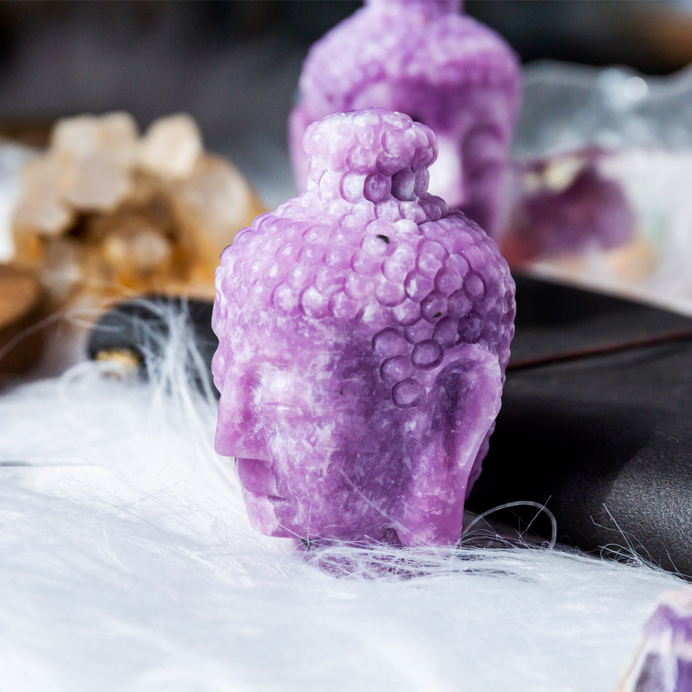 Reikistal Lepidolite Buddha Head