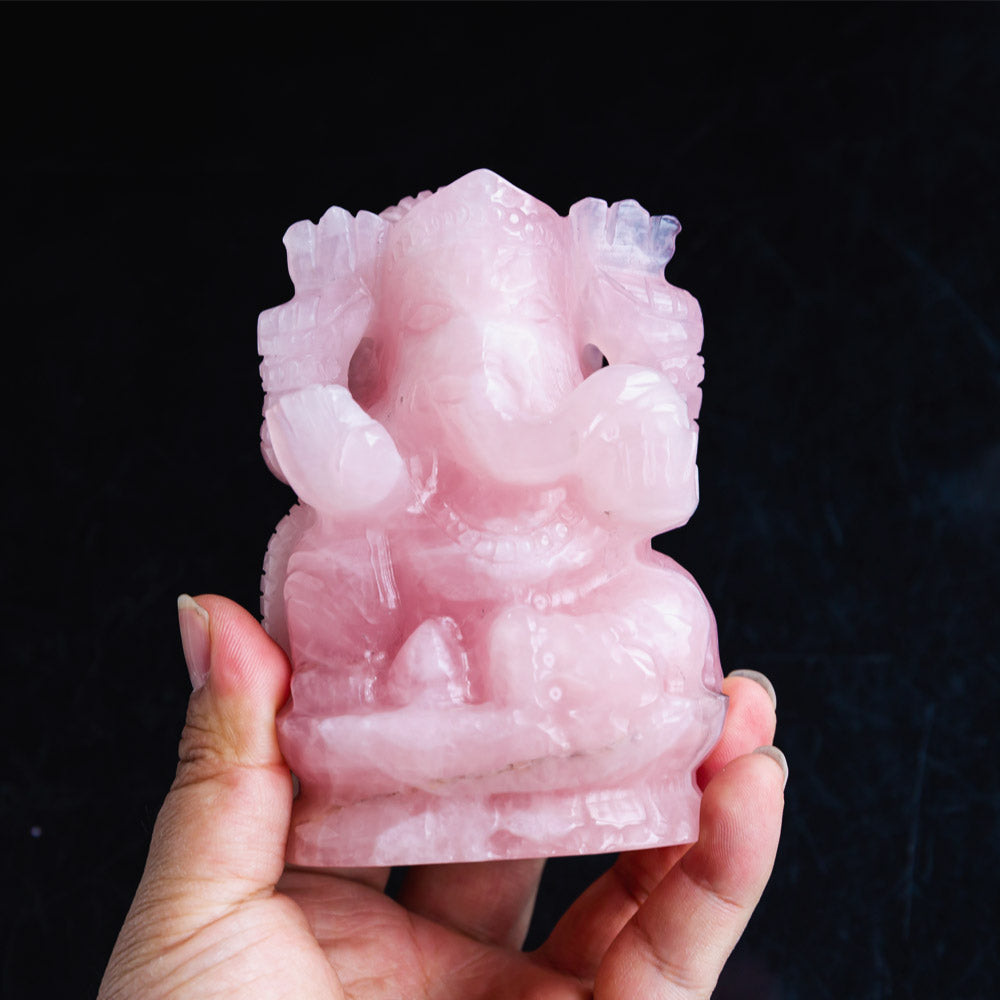 Reikistal Rose Quartz Ganesha