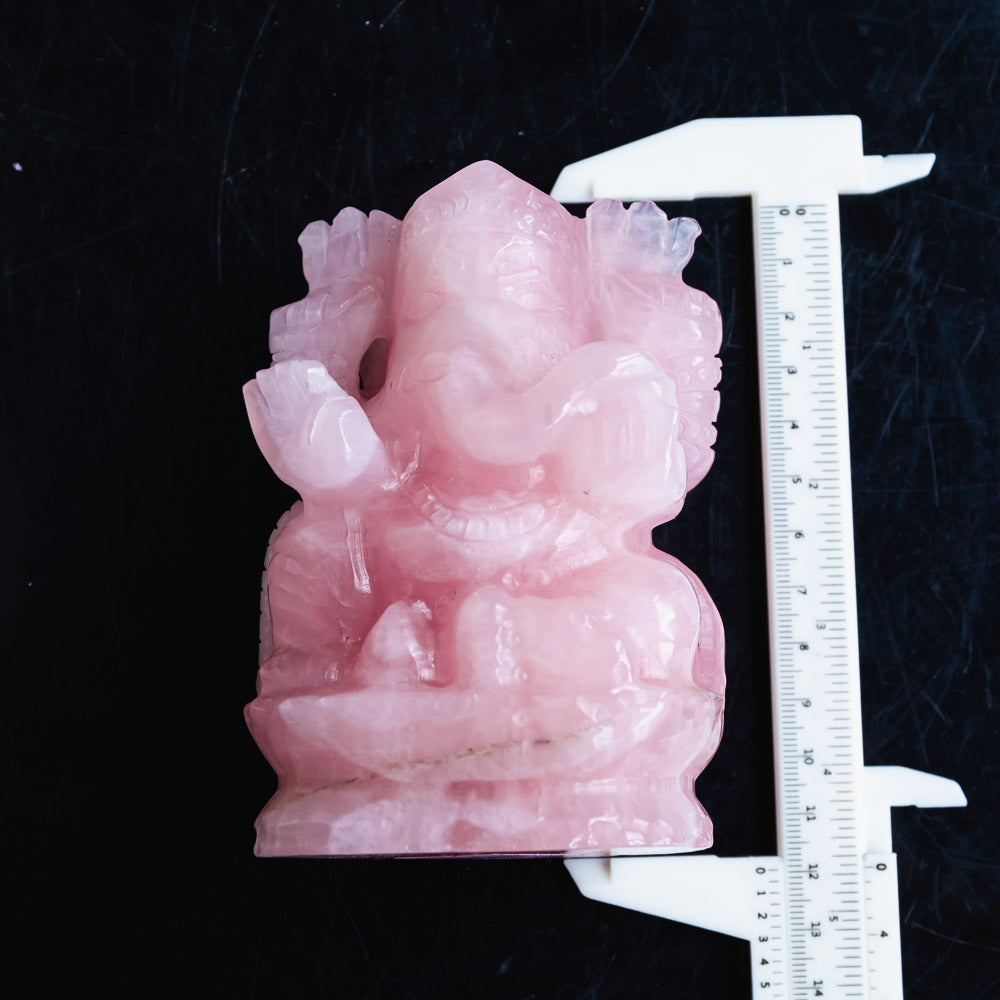 Reikistal Rose Quartz Ganesha