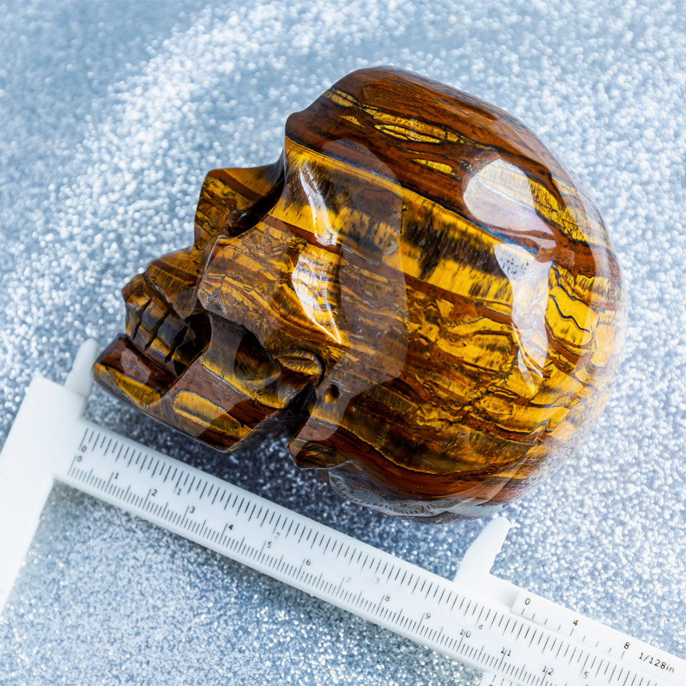 Reikistal Yellow Tigers Eye Skull
