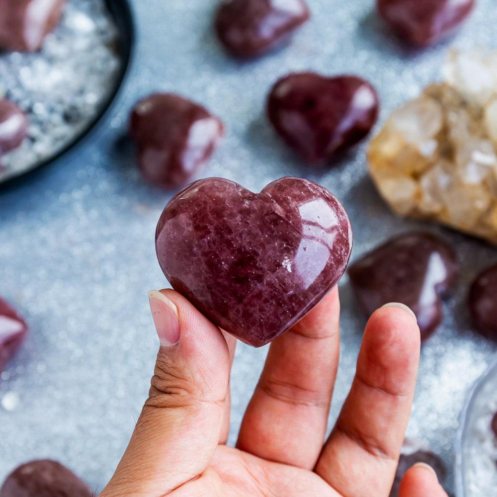 Reikistal Strawberry Quartz Heart