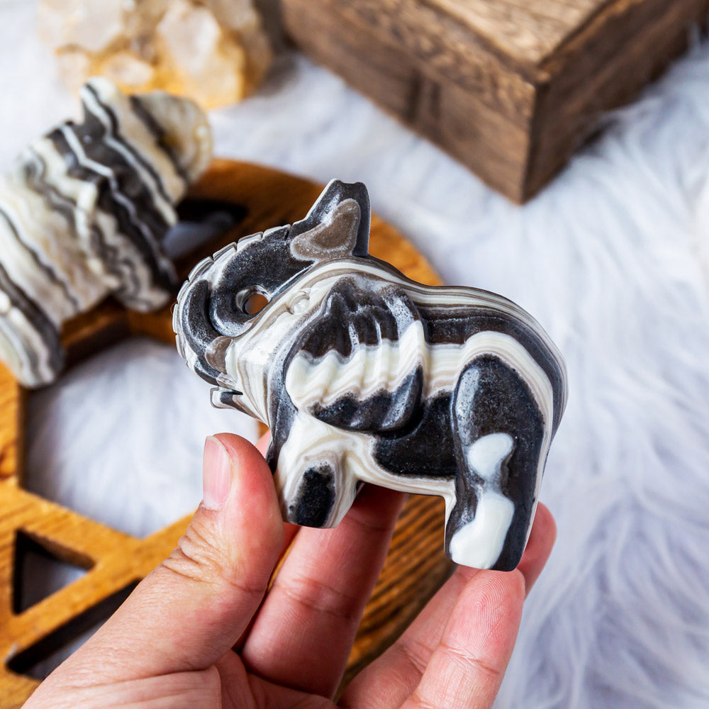 Reikistal Zebra Calcite Elephant