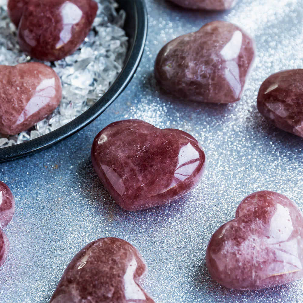 Reikistal Strawberry Quartz Heart