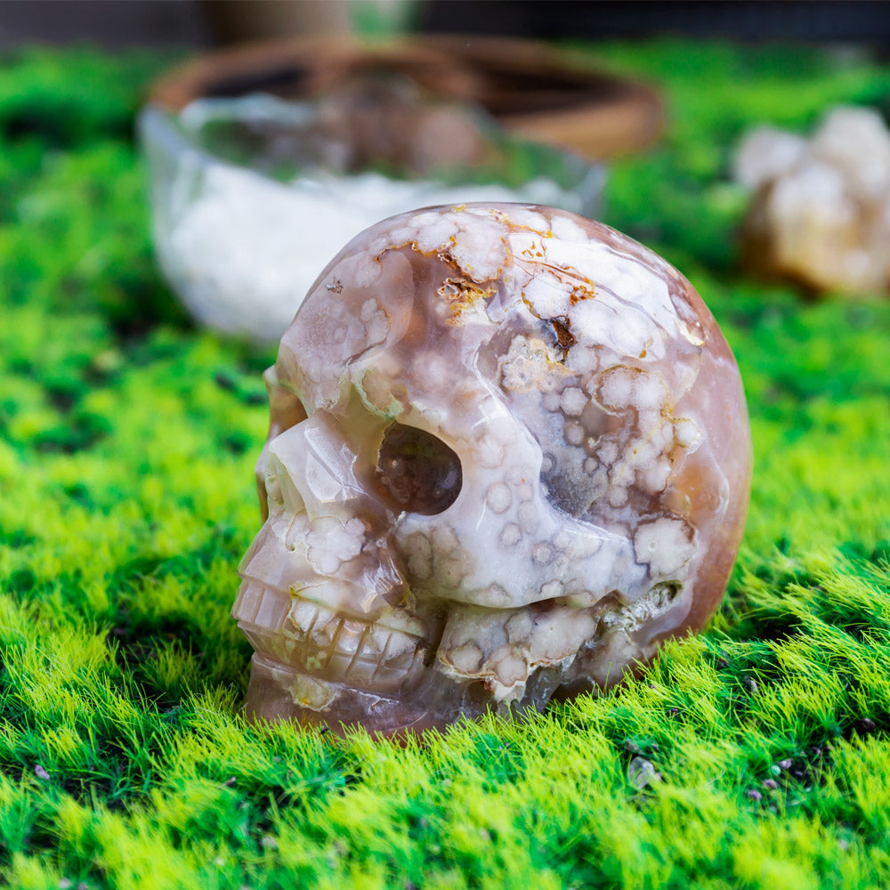 Reikistal Flower Agate Skull