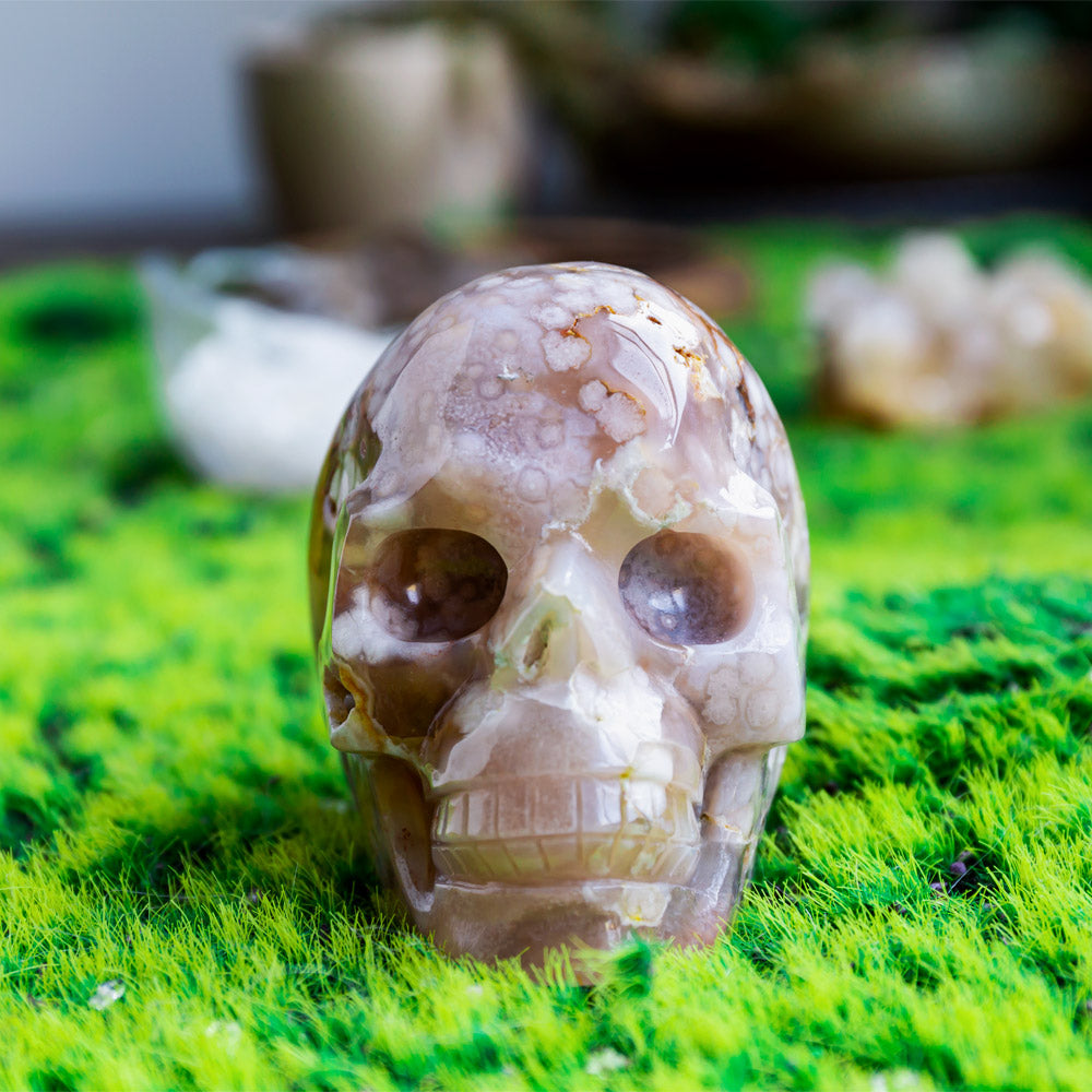 Reikistal Flower Agate Skull