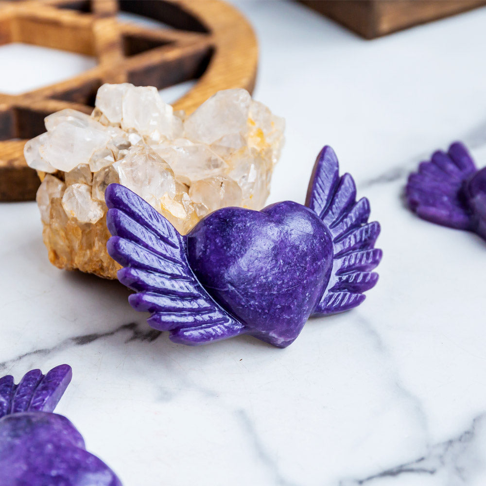 Reikistal Lepidolite Heart With Wings