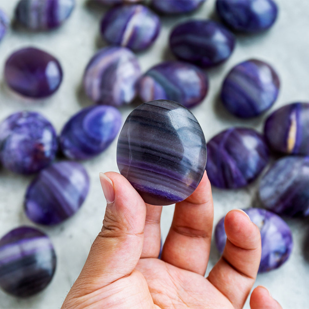 Reikistal Silk Fluorite Palm Stone