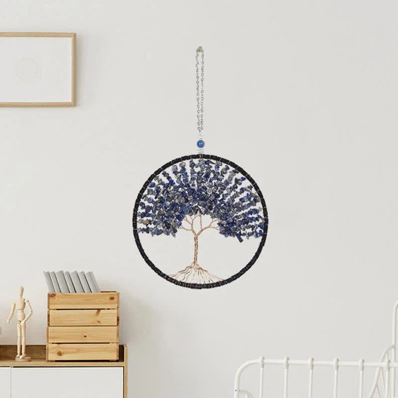 Reikistal Tree of Life Crystal Suncatcher Dream Catcher