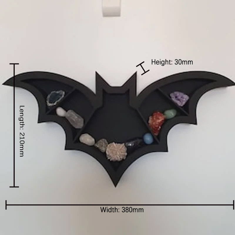 Reikistal Bat Shaped Wooden Crystal Shelf