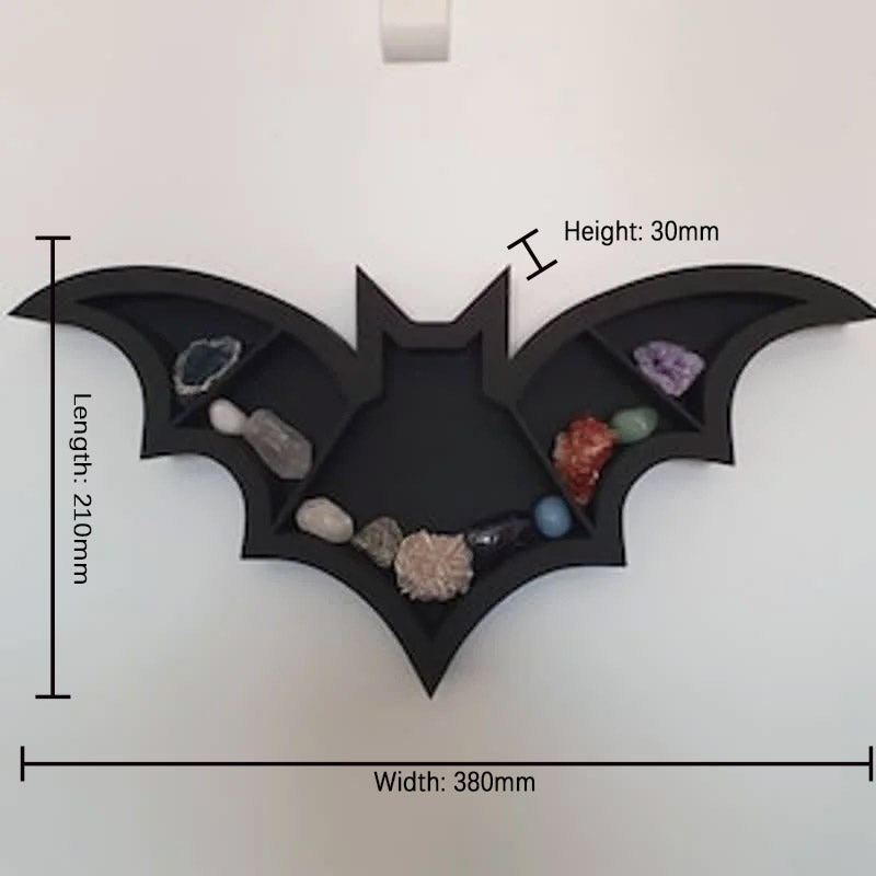 Reikistal Bat Shaped Wooden Crystal Shelf