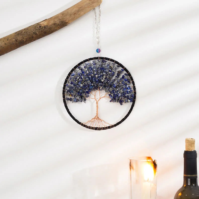 Reikistal Tree of Life Crystal Suncatcher Dream Catcher