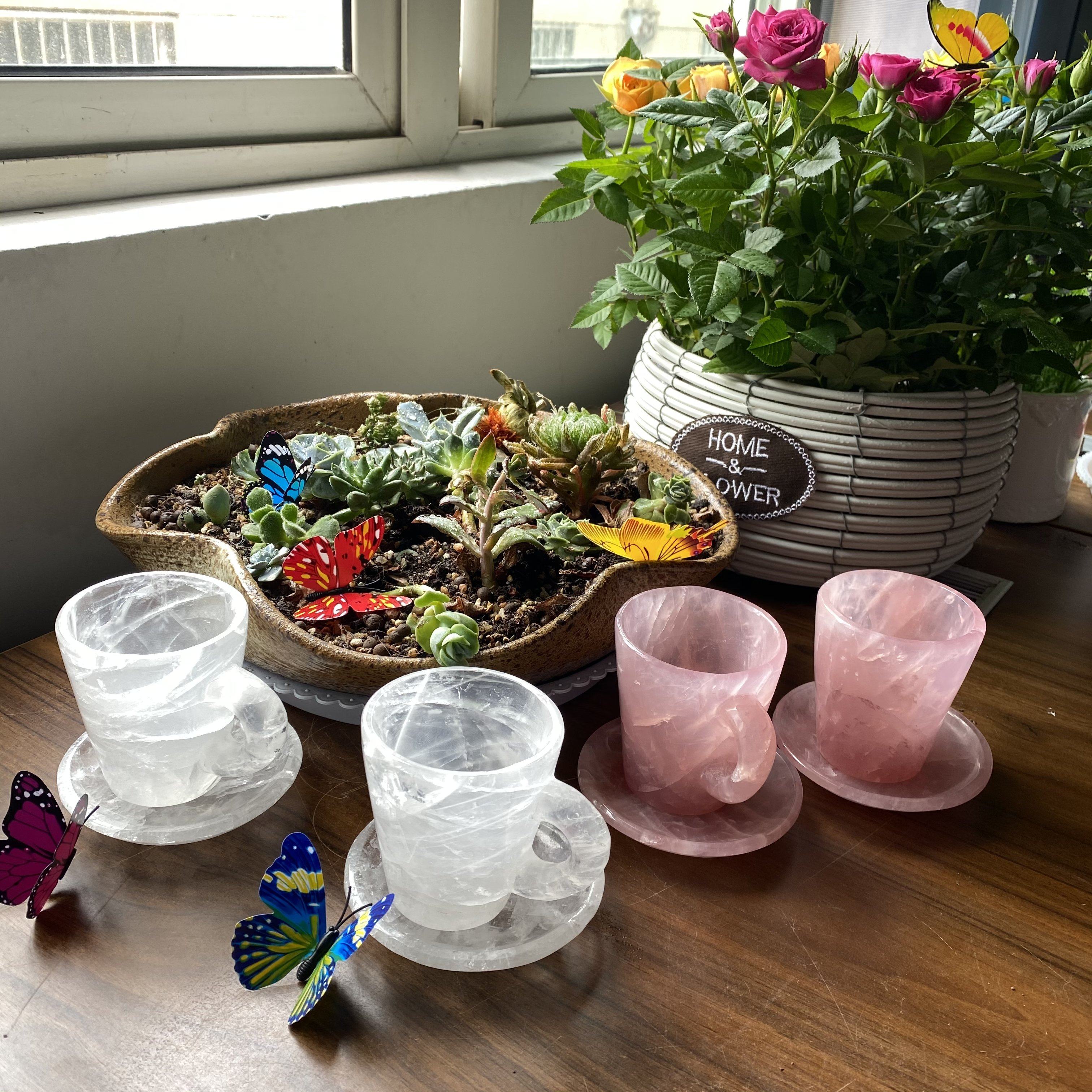 Reikistal Rose Quartz & Clear Quartz Mug/Cup