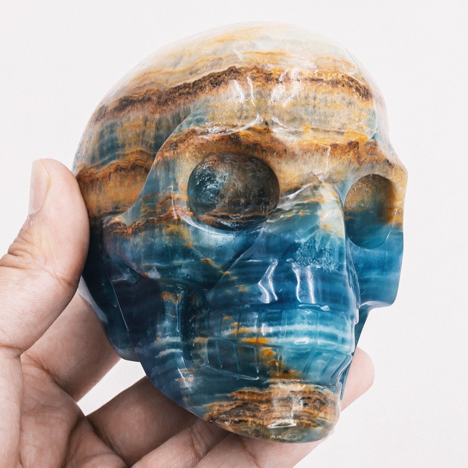 Reikistal Blue Onyx Skull