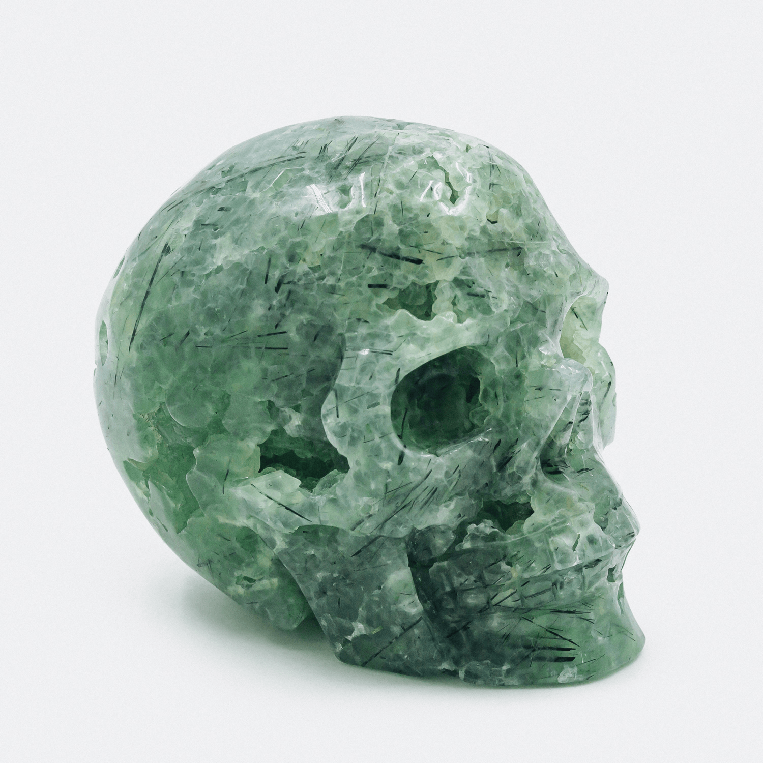 Reikistal Prehnite Skull