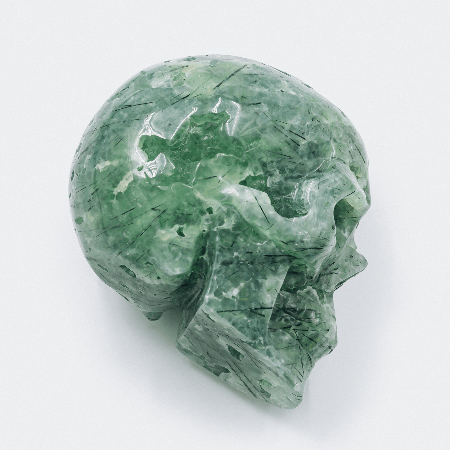 Reikistal Prehnite Skull