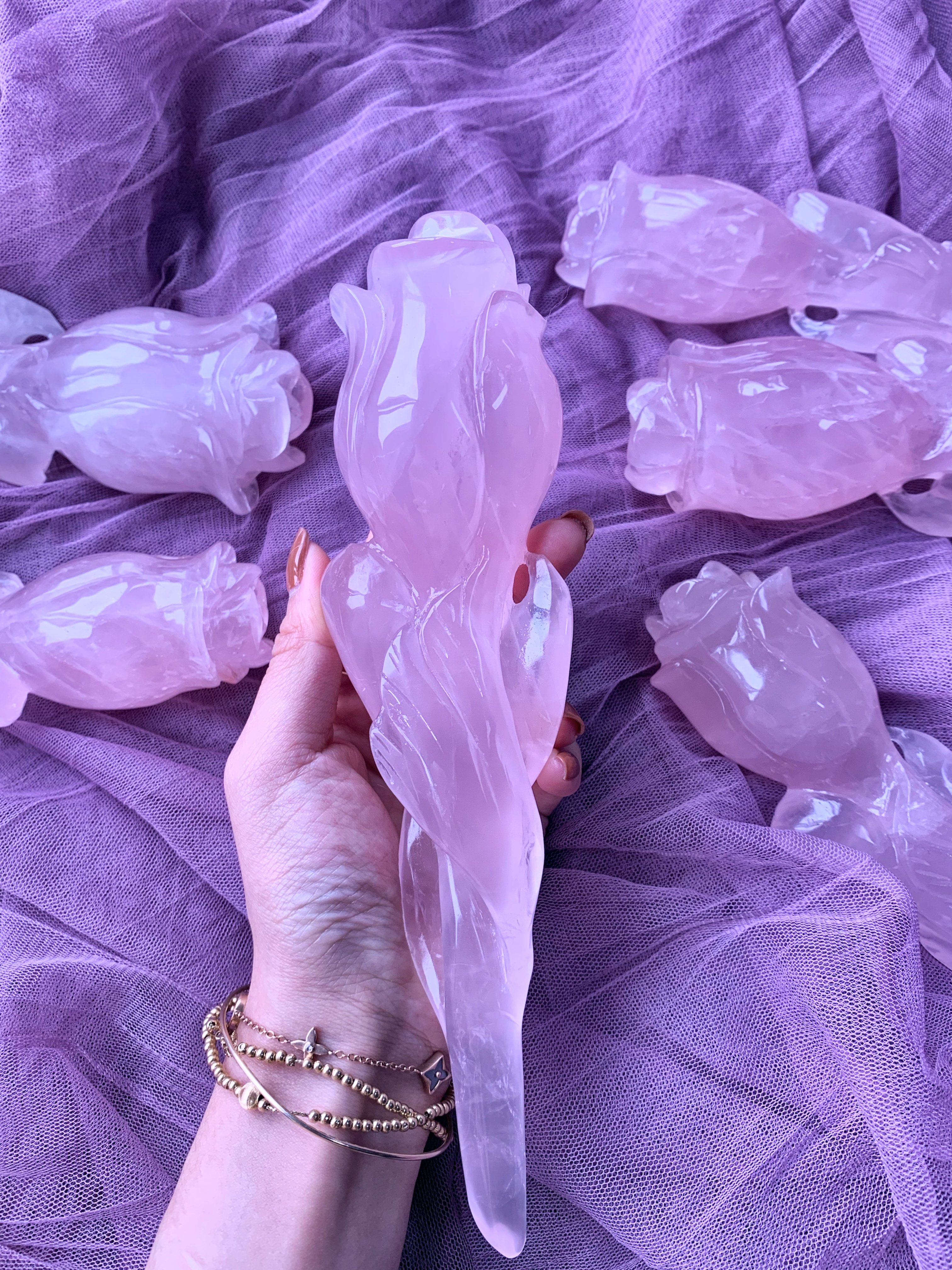 Reikistal Rose Quartz Magic Wand