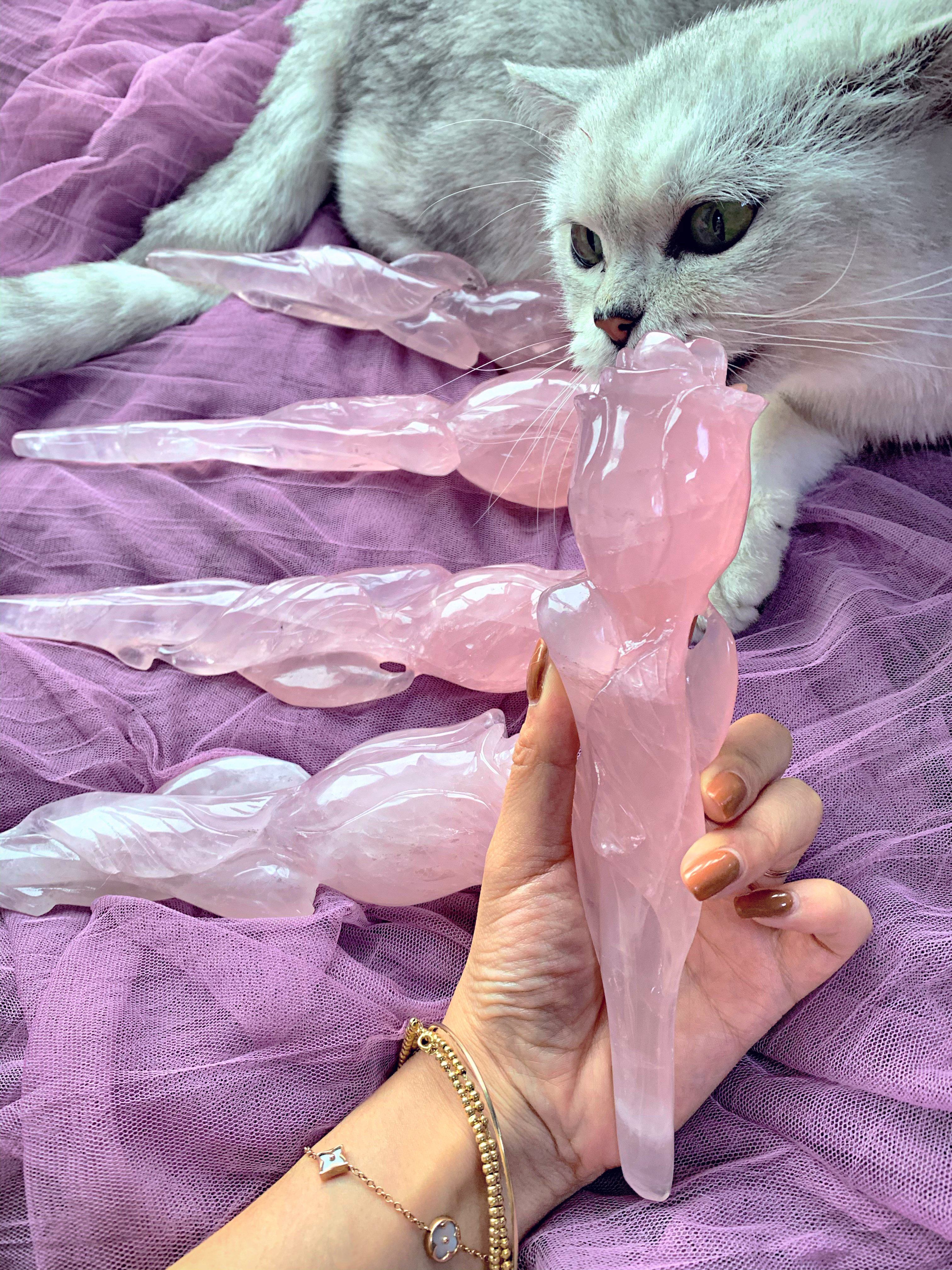 Reikistal Rose Quartz Magic Wand