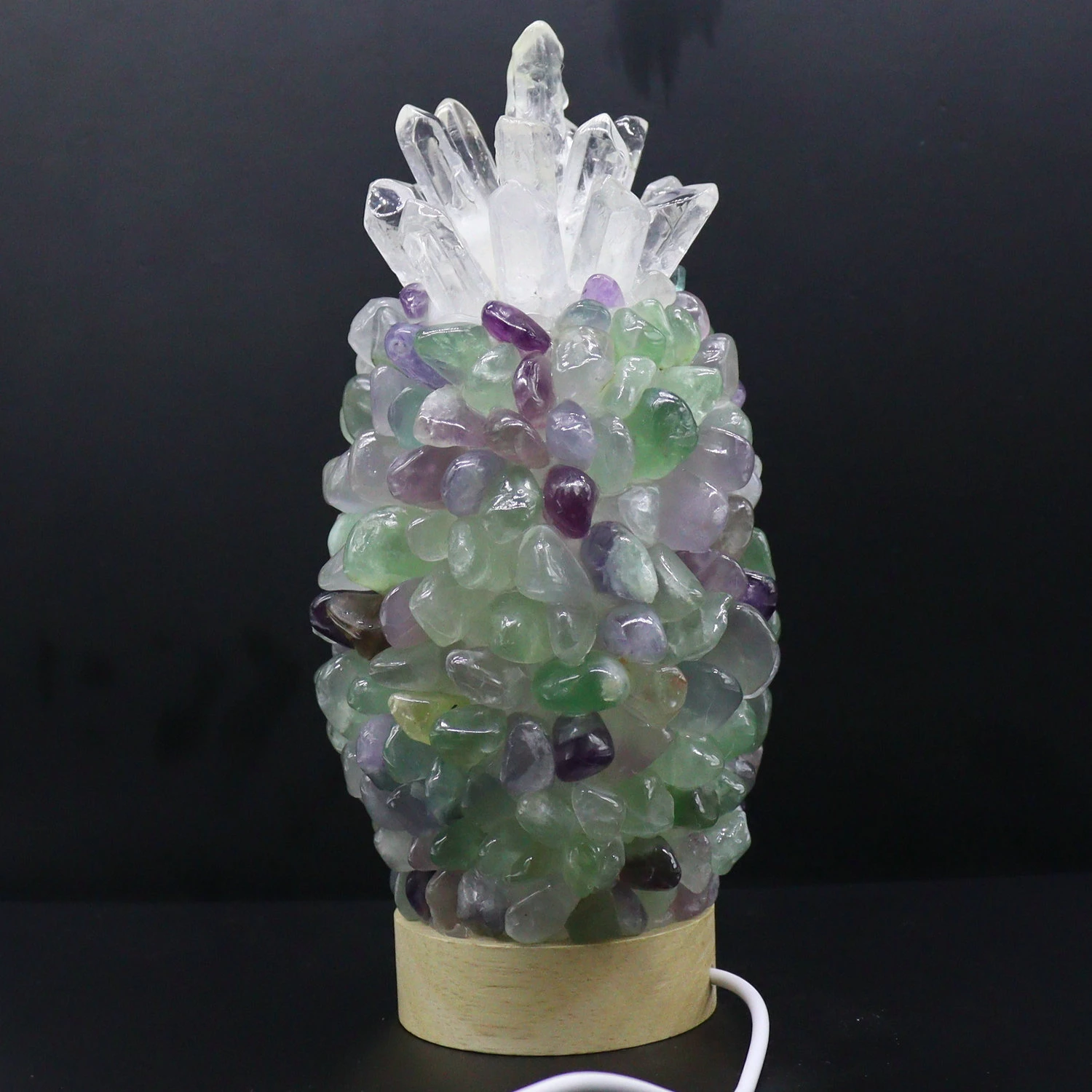 Reikistal Natural Crystal Light -Tumble Lampe