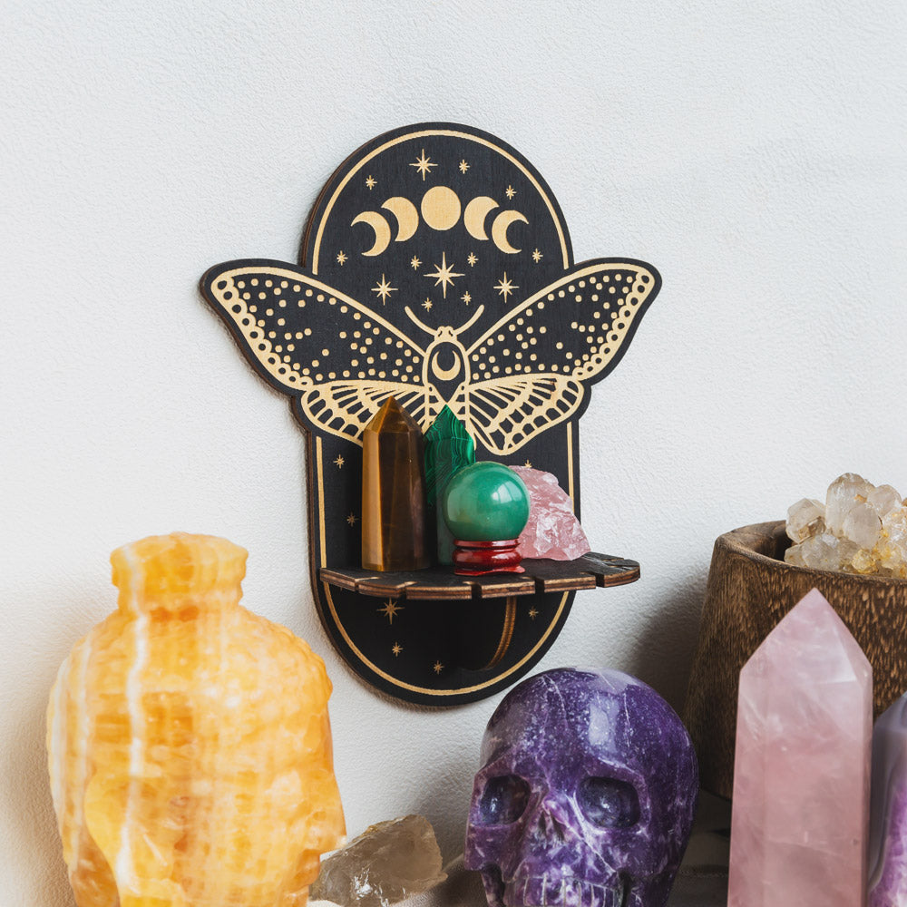 Reikistal Magical Moth Moon Altar Crystal shelf