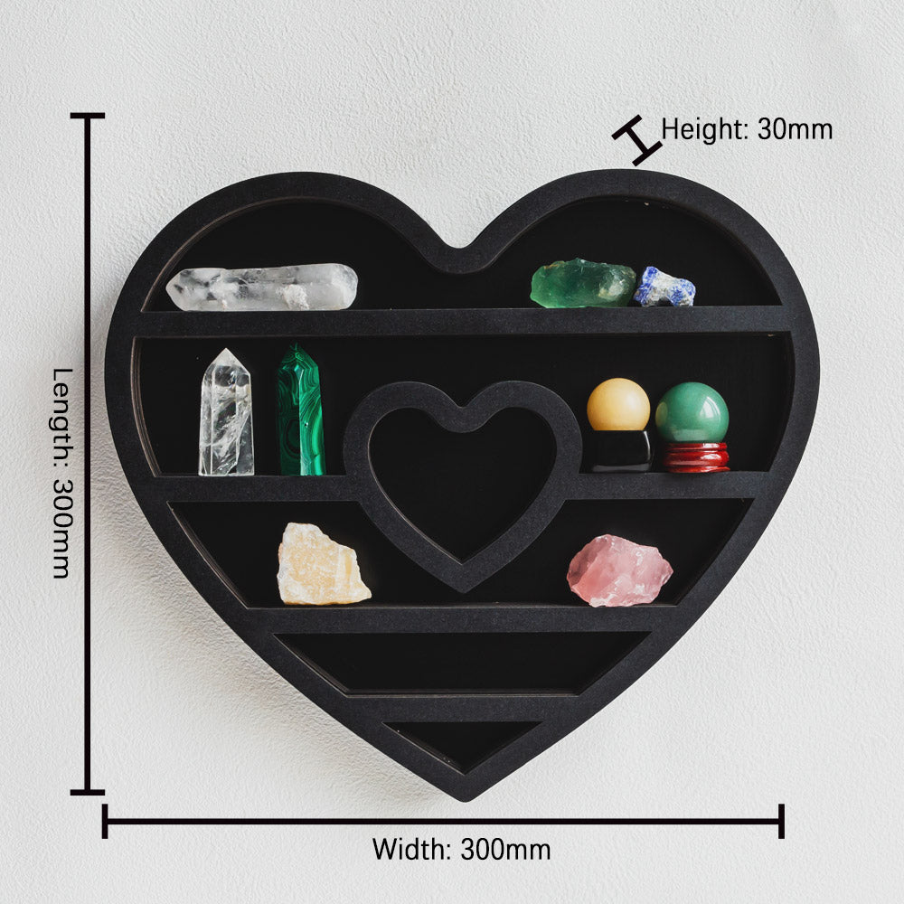 Reikistal Heart-Shaped Heart within Heart Crystal Shelf