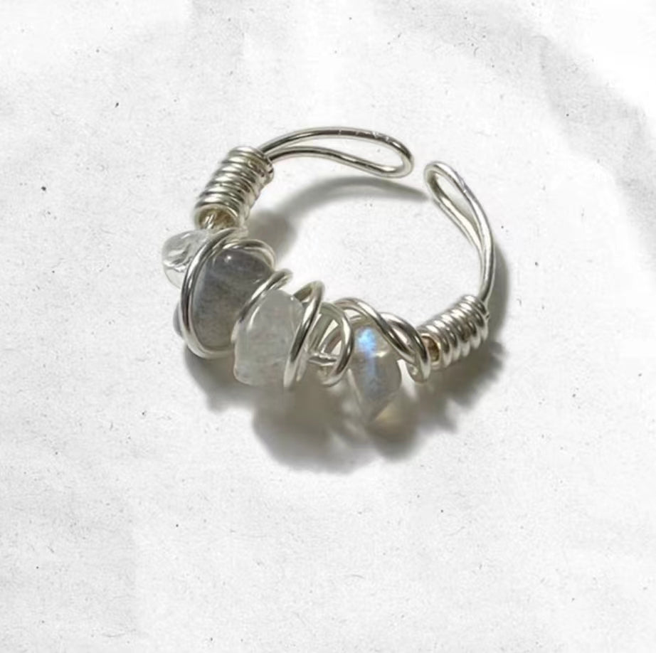 【Crystal Planet Series】Original Winding Opening Adjustable Natural Crystal Ring