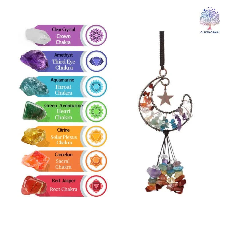 Reikistal Moon And Star Chakra Crystal Wind Chime