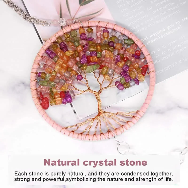 Reikistal Tree of Life Crystal Suncatcher Dream Catcher