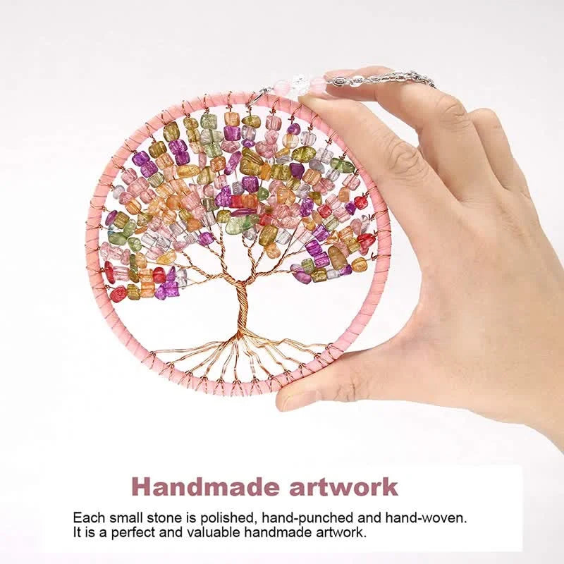 Reikistal Tree of Life Crystal Suncatcher Dream Catcher