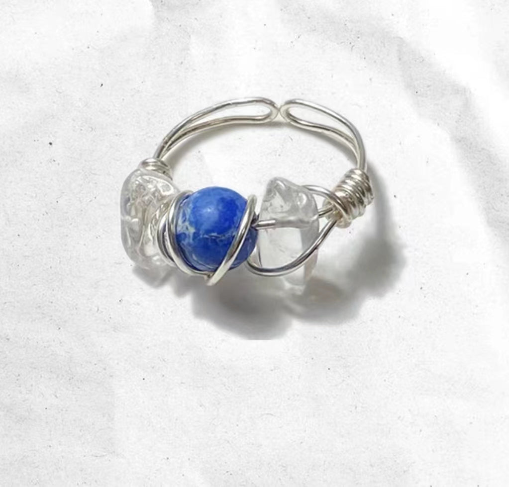 【Crystal Planet Series】Original Winding Opening Adjustable Natural Crystal Ring